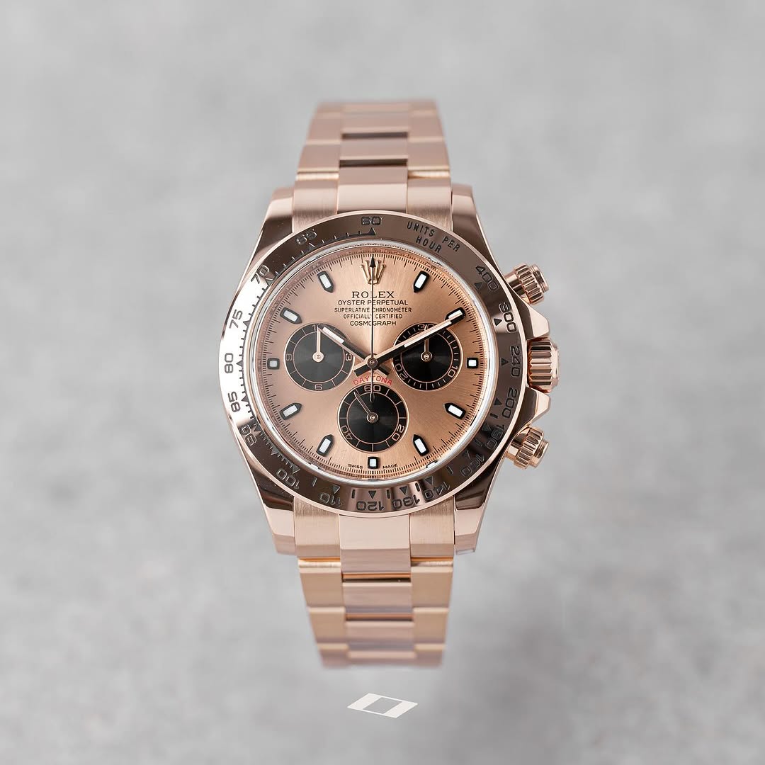 Rolex Daytona Rose Gold/Everose Sundust & Black Dial