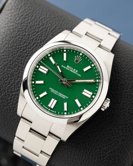 Rolex Oyster perpetual 41mm fond vert