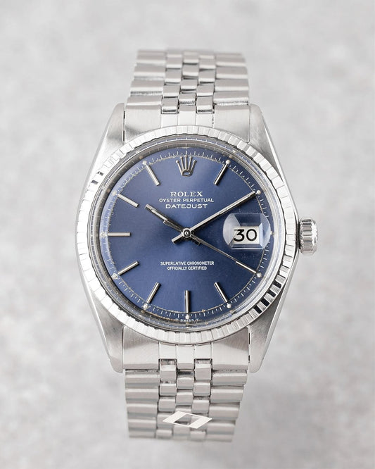 Rolex datejuste 36mm fond bleu