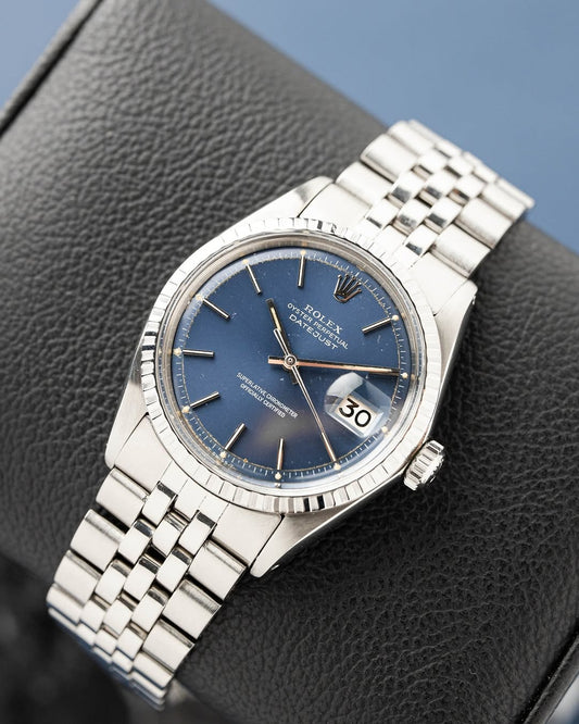 Rolex datejuste 36mm fond bleu