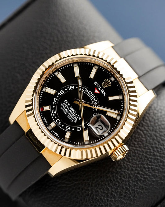 Rolex sky-deweler oysterflex fond noir