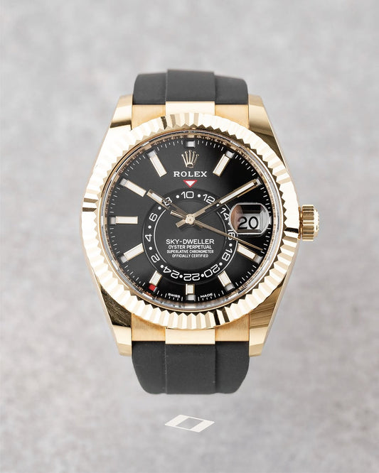 Rolex sky-deweler oysterflex fond noir