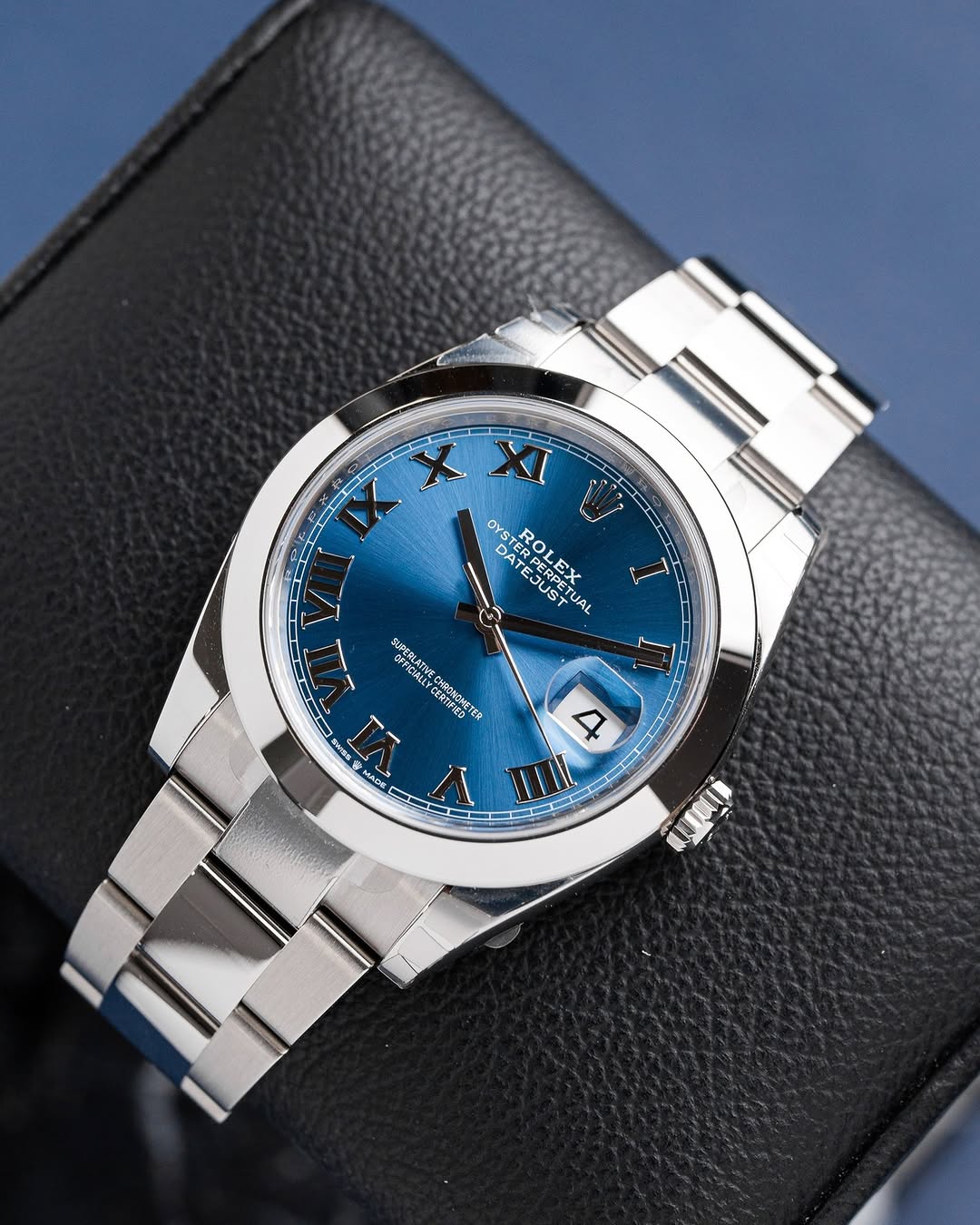 Rolex datejuste 41mm fond bleu