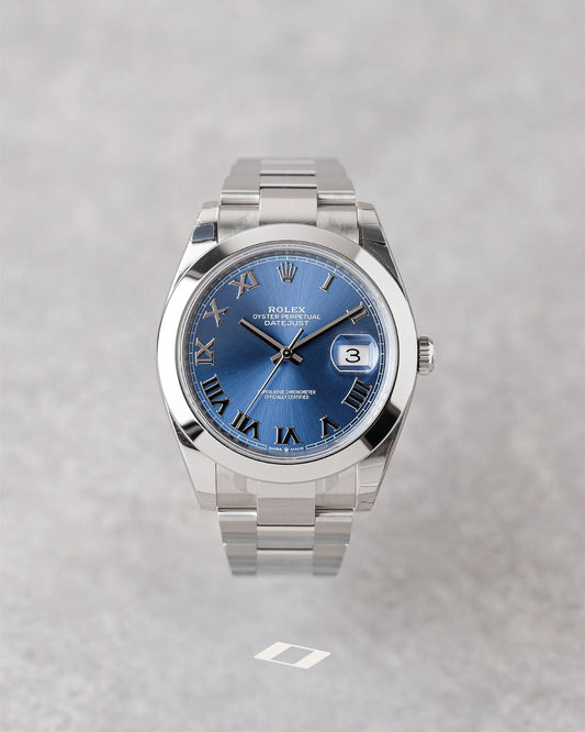 Rolex datejuste 41mm fond bleu