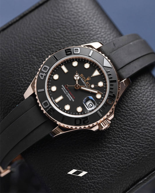 Rolex Yacht-Master oysterflex fond noir