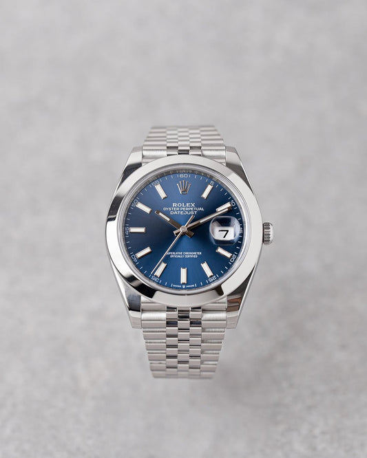 Rolex datejuste 41mm fond bleu jubilée