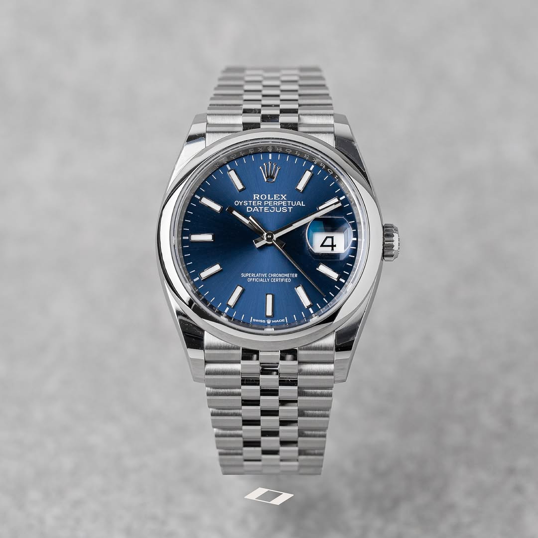 ROLEX DATEJUST 36mm fond bleu