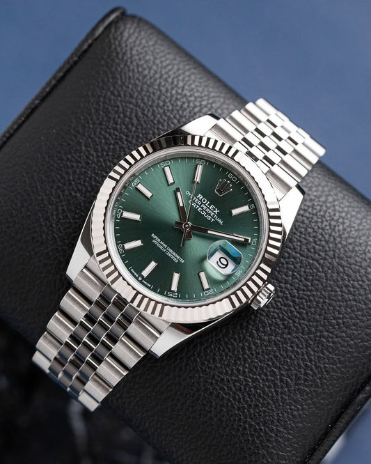 Rolex datejuste 41mm fond vert